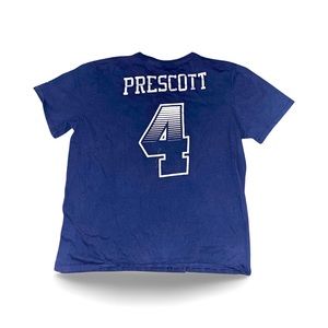 Dallas Cowboys: Dak Prescott #4 Jersey Style T-Shirt by NIKE: Adult XL: NFL